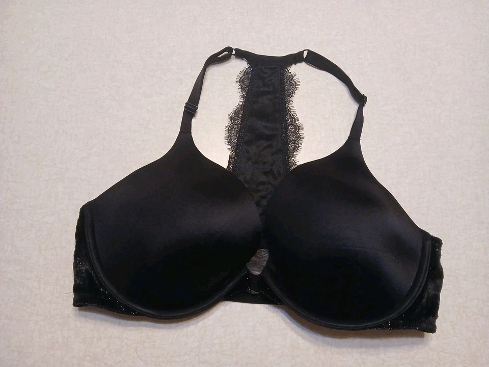 Victoria's Secret Bra 36D Lightly Lined Plunge Black Front Close Underwire - Image 1 of 3