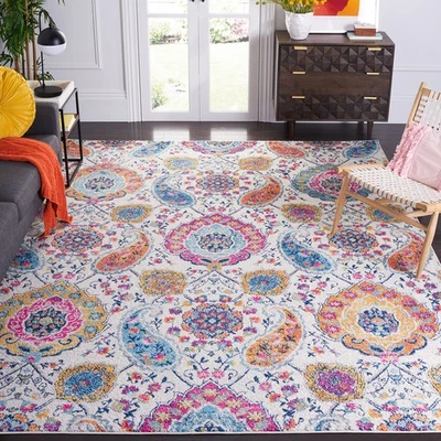 Madison Collection Area Rug - 9' x 12', Cream & Multi, Boho Chic Glam Paisley... - Image 1 of 4