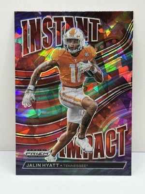 Jalin Hyatt 2023 Panini Prizm Draft Picks #II-12 Instant Impact Red Ice Prizm - Image 1 of 2