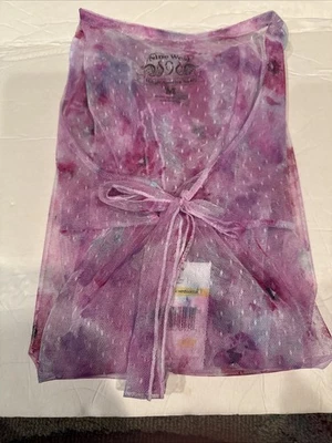 Top de manga corta para mujer Nine West muy bayas rosa púrpura acento Claude Monet M Foto 1 de 4