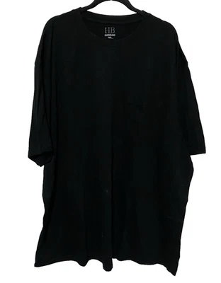Harbor Bay Short Sleeve T-Shirt 5XL with Pocket Black 100% Cottom - Image 1 of 2