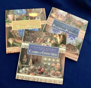 3 viktorianische Küchenbücher Milch Honig/Gebäck Puddings/Bonbons Konfektion - Bild 1 von 18