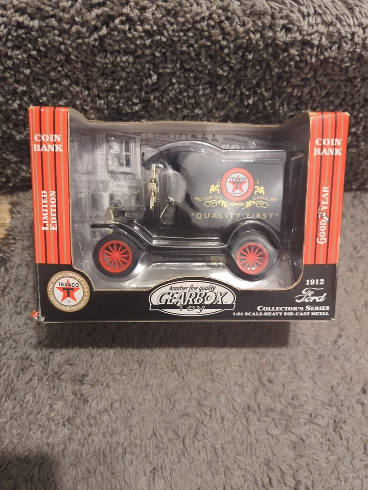 1912 Ford Texaco Delivery Car 124 Scale Diecast Replica Bank From Gearbox Dc534