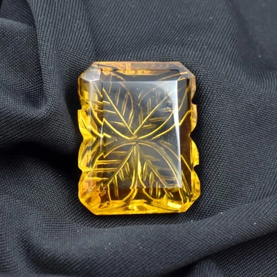 Topacio amarillo corte esmeralda natural 64,60 quilates piedra preciosa suelta brasileña certificada Foto 1 de 4