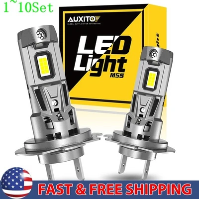 Super Bright H7 Headlight LED High Low Beam Bulb 40000LM 6500K White 1-10Set - Image 1 of 4