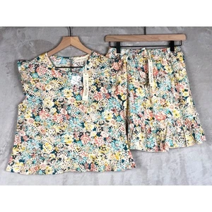 Neu mit Etikett Luna Moon Top & Rock Set Gr. S Rüschen Blumen Ösen Crop Boho Fee Landhaus - Bild 1 von 16