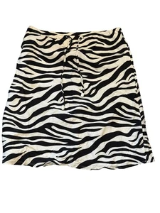 Falda para mujer con estampado de cebra de Sherry Taylor talla L cordón cintura Ramie & Ray - Imagen 1 de 4