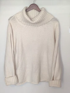 BKE Women's Turtle Neck Off White Long Sleeve Size Medium Slit Sleeve - Picture 1 of 6