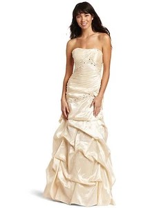 Vestido formal Jump Juniors espalda cruzada con cuentas marfil junior talla 7-8 NUEVO - Imagen 1 de 2