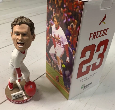 St Louis Cardinals DAVID FREESE Bobblehead SGA 2011 World Series 9/18/21 STL NIB Cover