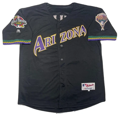 DIAMONDBACK JERSEY #51 RANDY JOHNSON SIZE M-3XL WORLD SERIES 2001 BLACK STITCHED Cover