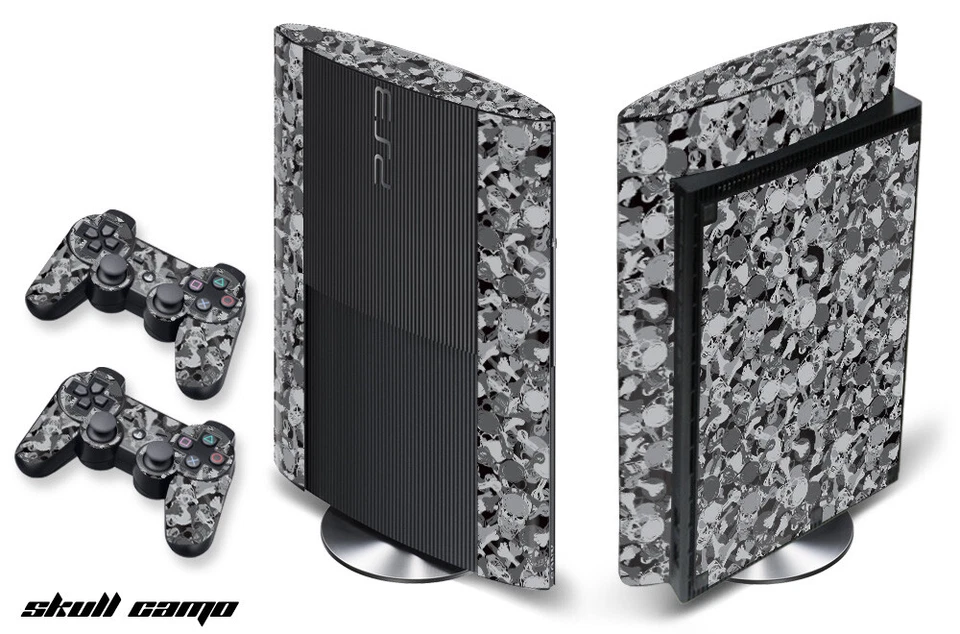 Skin Decal Wrap For PS3 Super Slim PlayStation 3  Console + Controller Skull Cam - Image 1 of 1