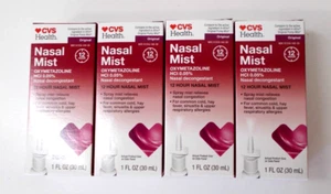4 BOXES CVS Health No Drip 12 Hour Nasal Decongestant Mist 1 oz each Exp 2/2026 - Picture 1 of 2