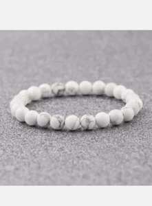 AMAZING HOWLITE- BRACELET- GEMSTONE- HEALING- BRACELET- NEW- EARTH- CRYSTAL -GEM - Picture 1 of 14