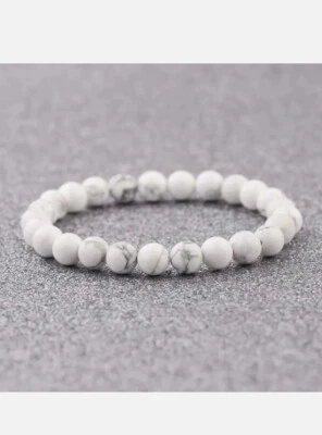 AMAZING HOWLITE- BRACELET- GEMSTONE- HEALING- BRACELET- NEW- EARTH- CRYSTAL -GEM - Image 1 of 4