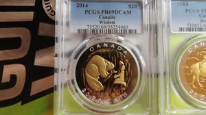 2014 CANADA $20 WISDOM BEAVER GILT PF PR 69 EARLY RELEASE 1 oz .9999 silver - Picture 1 of 6