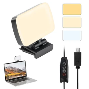 Led Video Conference Fill Light Selfie Clip-on Laptop Streaming Meeting Makeup - Picture 1 of 9