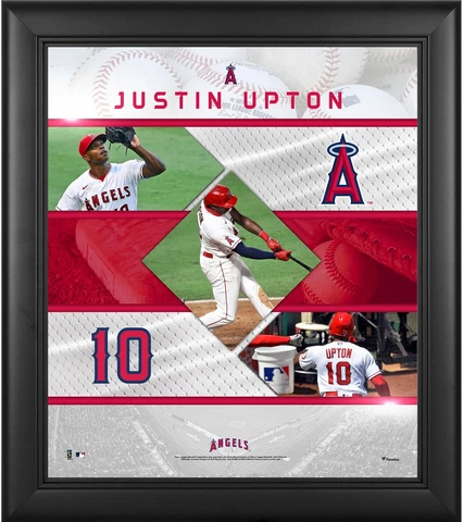 Justin Upton Los Angeles Angels Framed 15x17 Stitched Stars Collage Cover