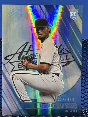 2022 Panini Absolute EDWARD CABRERA 322/399 Holo Foil Miami Marlins - Image 1 of 2