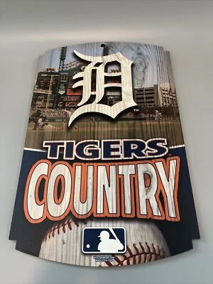 Detroit Tiger Country 11x17 Wood Sign Wincraft MLB 2009 Made In The USA - Image 1 of 4