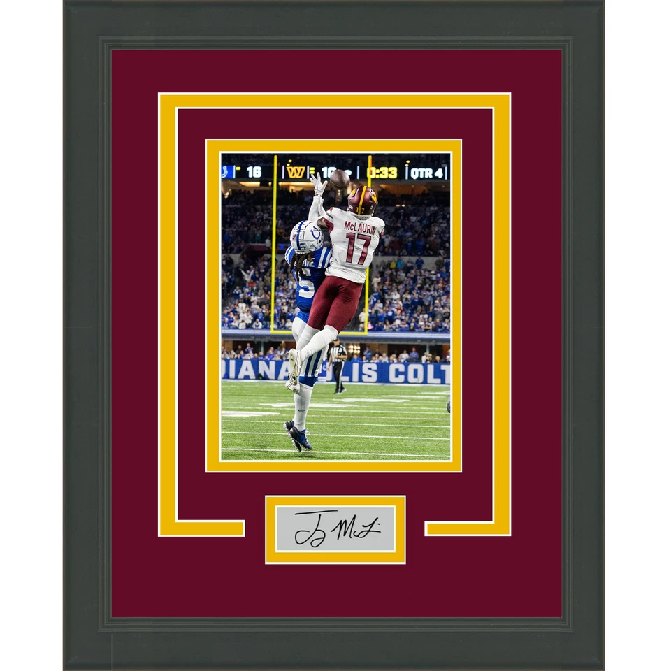 Framed Terry McLaurin Facsimile Laser Engraved Signature Commanders 15x16 Photo - Image 1 of 1
