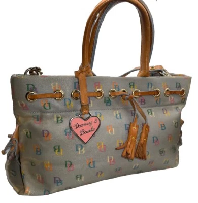 De Colección Dooney & Bourke Arco Iris Monograma Cartera Bolso de Mano Cartera Cuero Borla Bolso Foto 1 de 4