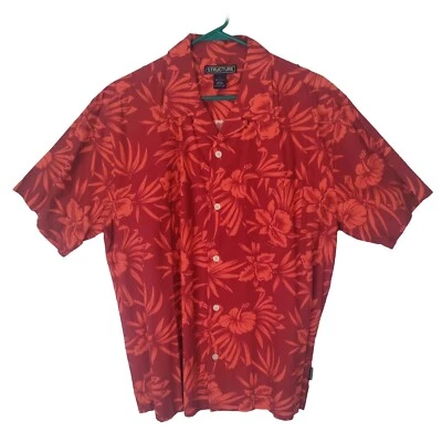 Large (L)  Structure Floral/Hawaiian Casual Button-Down Men's Short Sleeve Shirt - Image 1 of 4