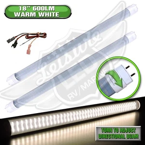 Casa rodante 2 x LED T8 luz de repuesto de tubo 18" 600 lúmenes marina 8-30v 12v blanca cálida - Imagen 1 de 9