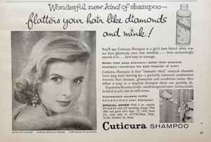 Shampoo Cuticura 1956 lusinga i capelli come diamanti pubblicità stampa vintage anni 50 - Foto 1 di 1