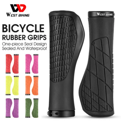 Bicycle Handlebar Grips Ergonomic Lock-on Rubber Cycling Bike Grips Hand Grip - Image 1 of 4