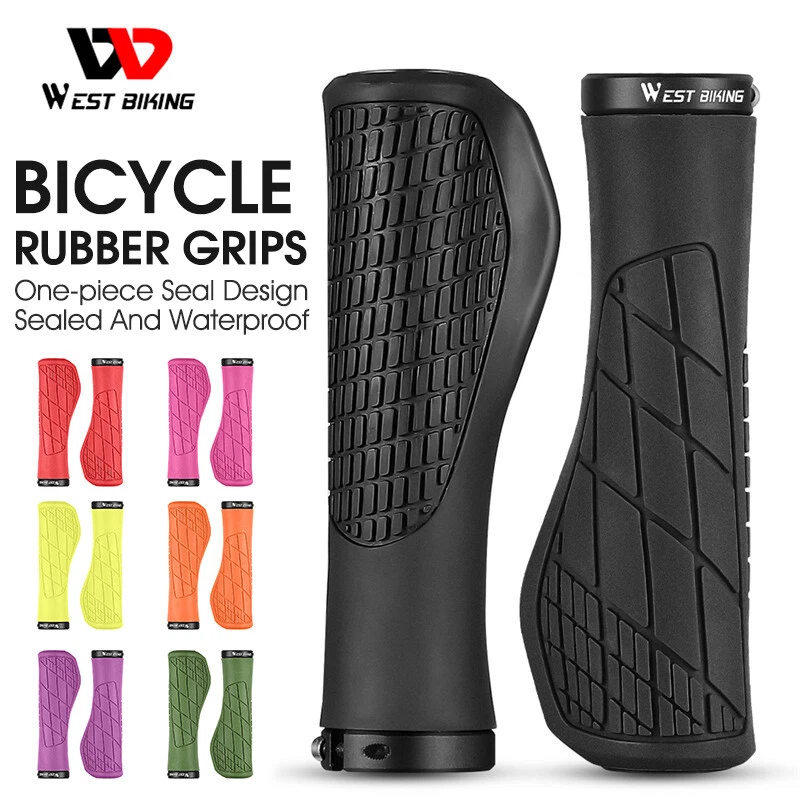 Bicycle Handlebar Grips Ergonomic Lock-on Rubber Cycling Bike Grips Hand Grip - Image 1 of 4