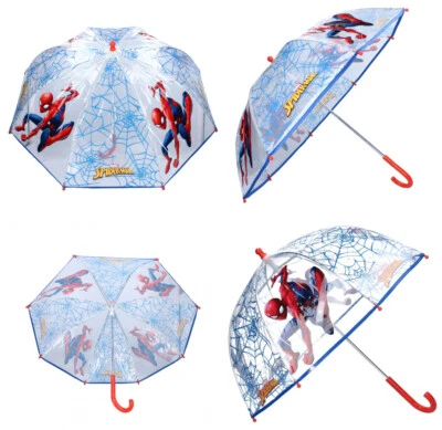 Spiderman Kinder Regenschirm für Jungen | Stockschirm | Transparent ∅ 73 cm