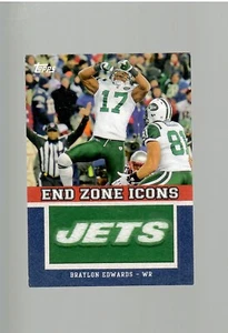 BRAYLON EDWATFS END ZONE ICON JETS JERSEY 2011 TOPPS FOOTBALL - Picture 1 of 2