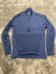 Patagonia Shirt Mens Sz Medium Blue Quarter Zip Long Sleeve Mock Neck - Picture 1 of 16