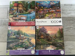 Four 1000 Piece Puzzles, Thomas Kinkade, Ceaco, And Buffalo - Picture 1 of 5