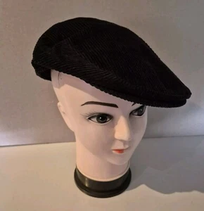 Brand New Failsworth Concord Cord Flat Cap Hat Size L Large Cotton Navy Blue - Picture 1 of 4