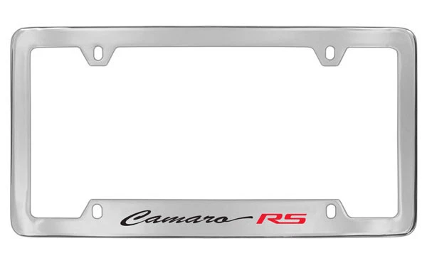 Chevrolet 2012-16 Camaro RS Chrome Plated Brass Metal License Plate Frame Holder - Image 1 of 1