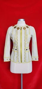 Just Cavalli Light Green/Neon Yellow Jacket W/ Brass Hardware Size 40 - Picture 1 of 8