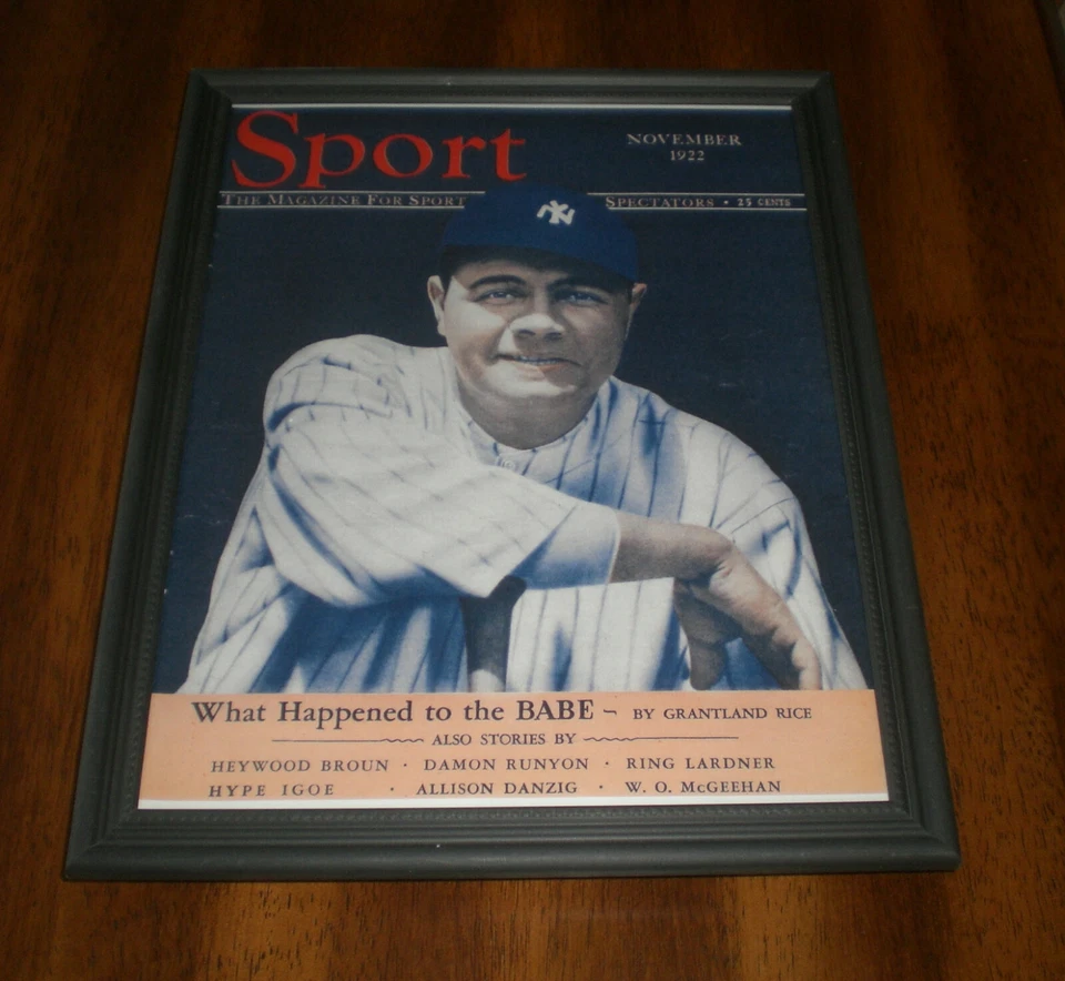 Impresión de revista deportiva enmarcada Yankees Babe Ruth 1922  Foto 1 de 1