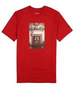 NEW Nike Air Jordan Retro 1 OG CHICAGO CHIMNEY X-MAS Red Kids T-Shirt Size 6 - Picture 1 of 3