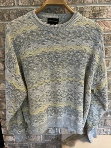 Vintage Conte Di Milano 3D Knit Sweater Cosby Style 90s Cotton Blend Size XL - Picture 1 of 9