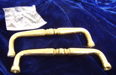 SOLID BRASS 4" Cabinet Handles Drawer Pulls 1-1/4" wide (Lot of 2) Foto 1 de 4