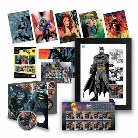 Royal Mail Batman Bundle - Giclee art print, Gold plated Medal, Framed print + Cover