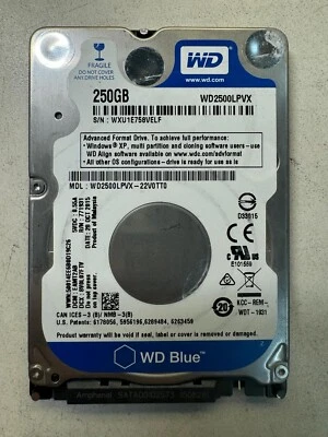 WD WD2500LPVX-22V0TT0 771931 250GB 5.4K RPM 8MB Cache 3Gb/s SATA 2.5"HDD - Image 1 of 3
