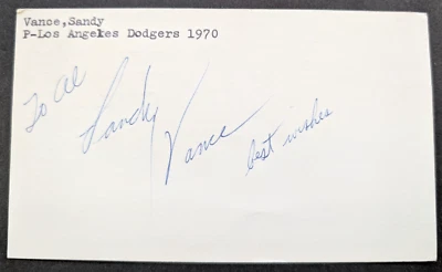 Sandy Vance - 1970 Debut Autographed GPC - Los Angeles Dodgers - Image 1 of 3