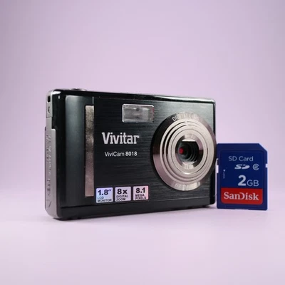 Vivitar Digital Camera Vivicam 8018 8.1MP Black Tested - Image 1 of 4