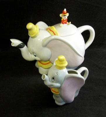 Juego de tetera y crema vintage de cerámica Disney Dumbo (2) Timothy SIN CAJA Foto 1 de 4