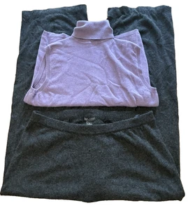 2 Stück Kaschmir XL Pullover Hosen Set Handwerk Schneider Löcher Upcycle lila schwarz 1 Pfund - Bild 1 von 18