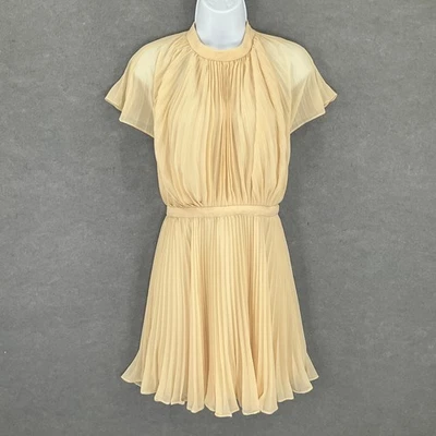 Keepsake этикетка плиссированные мини-платье Sz M открытый назад коктейльное вечеринки гламур - Изображение 1 из 4