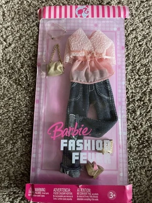 Vestido jeans Barbie Fashion Fever Collection bolsa e sapatos 2008 - Imagem 1 de 2